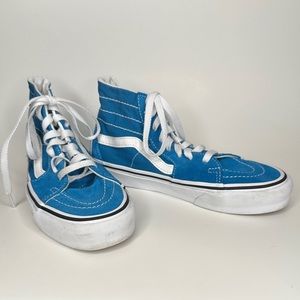 Vans Sk8 Hi Blue & White Sneakers Hi Tops